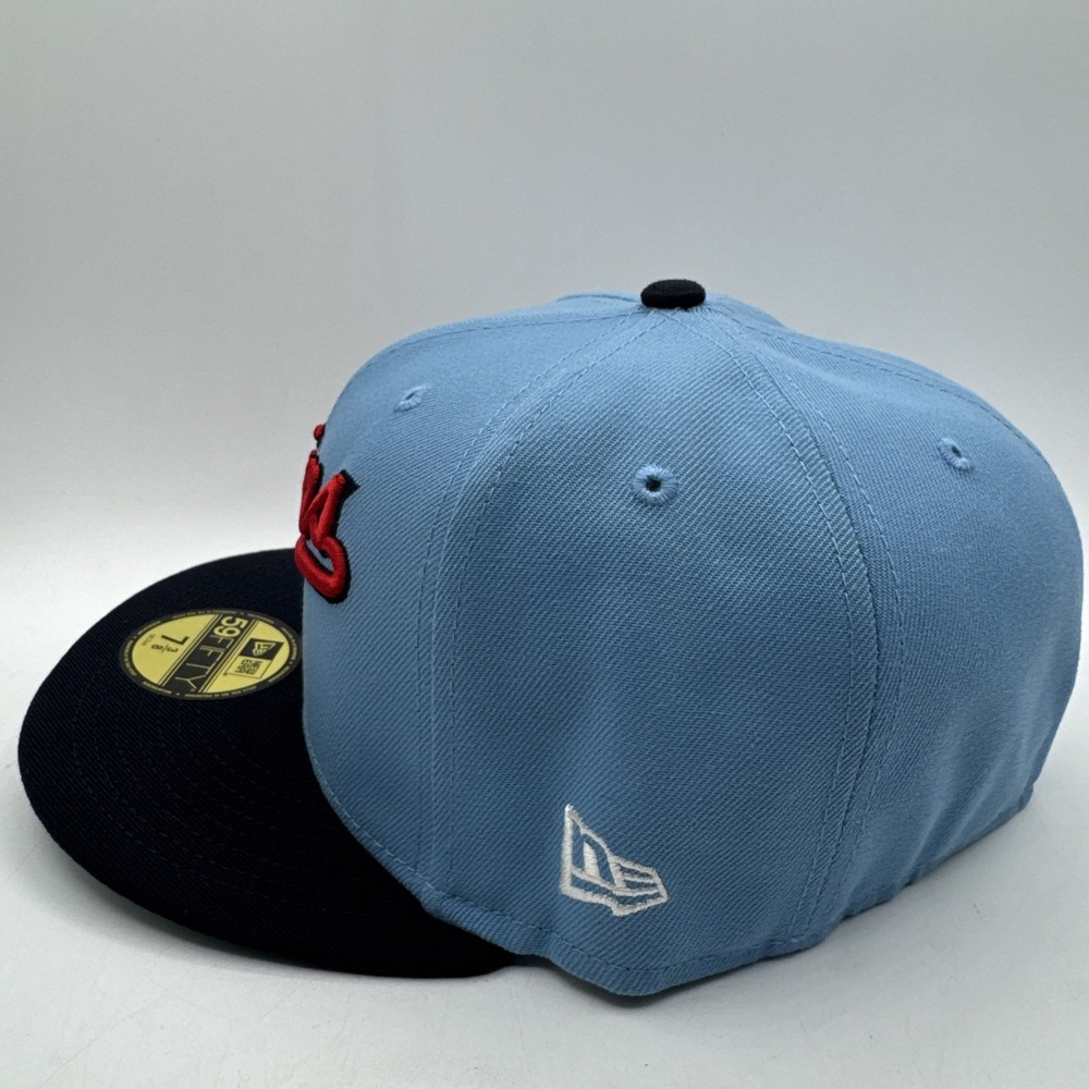 New Era Minnesota Twins 59FIFTY Fitted Hat Cap Powder Blue Navy Brim Patch 7 3/8 - Picture 4 of 6
